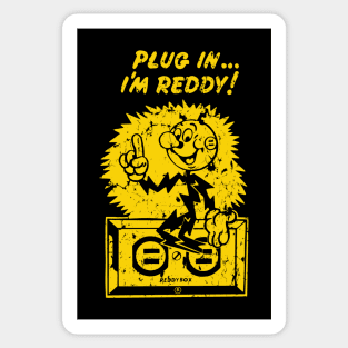 plug in reddy kilowatt distressed gold Sticker